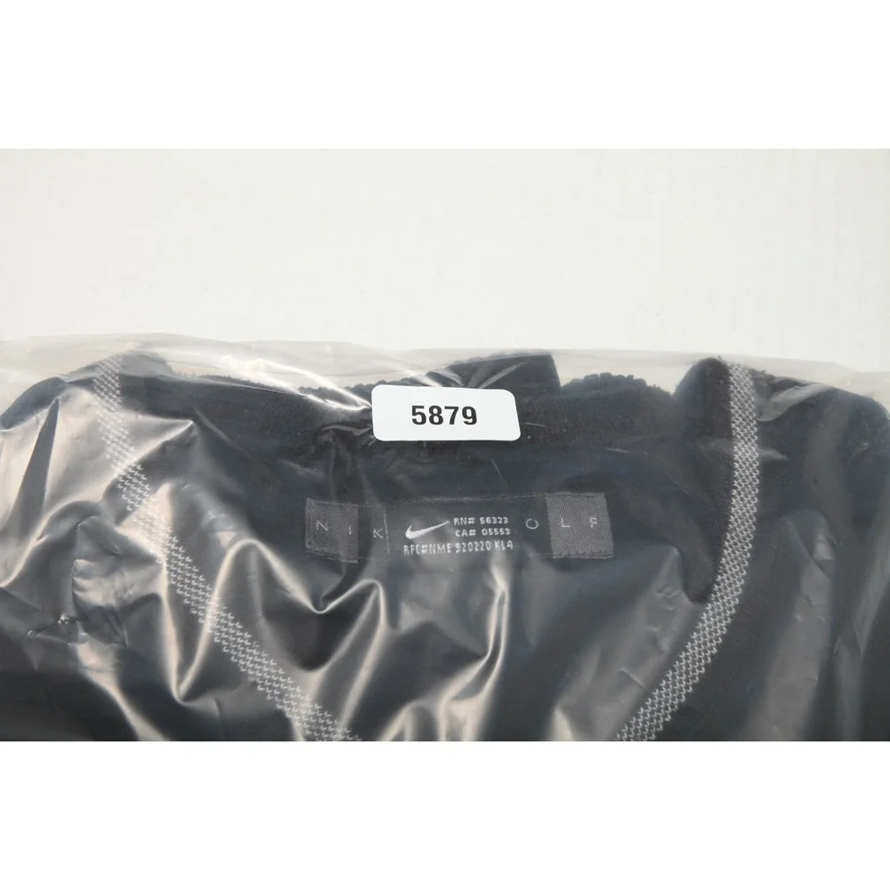 Nike Golf Jacket Mens Large Black Pullover V Neck Pockets Windshirt No Logo - Picture 13 of 13